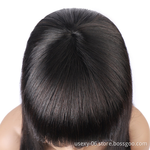 Vendor wholesale short bob Wigs with bangs machine made non lace cuticle aligned virgin brazilian human hair wigs